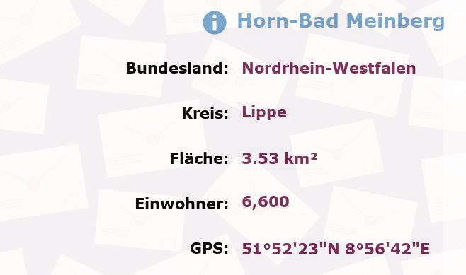 1 Postleitzahl in Horn-Bad Meinberg, Nordrhein-Westfalen