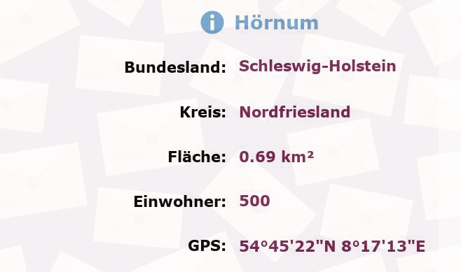 1 Postleitzahl in Hörnum, Schleswig-Holstein