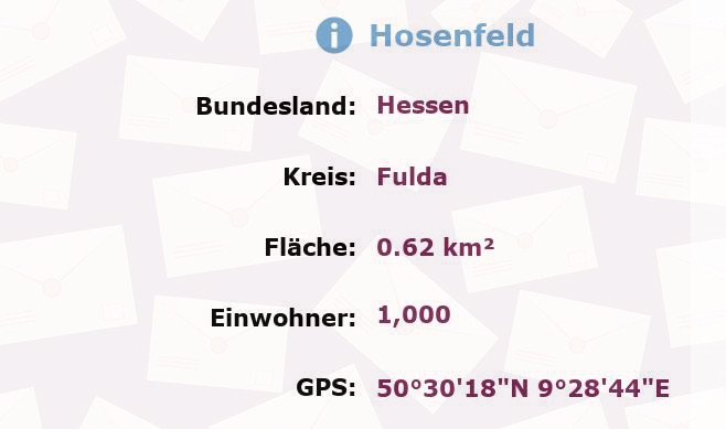 1 Postleitzahl in Hosenfeld, Hessen