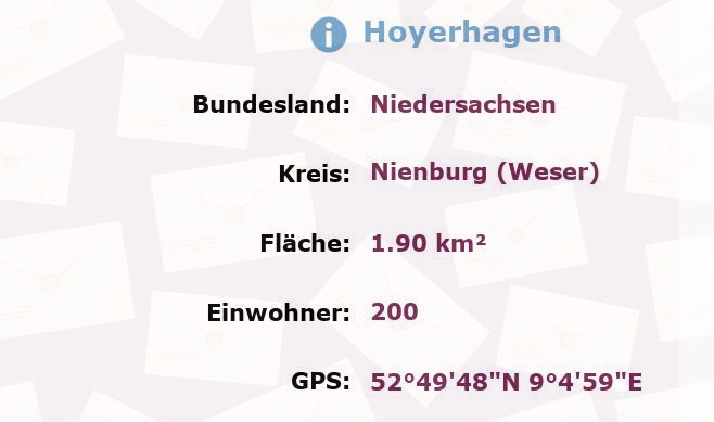 1 Postleitzahl in Hoyerhagen, Niedersachsen