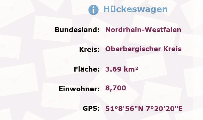 1 Postleitzahl in Hückeswagen, Nordrhein-Westfalen