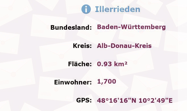 1 Postleitzahl in Illerrieden, Baden-Württemberg