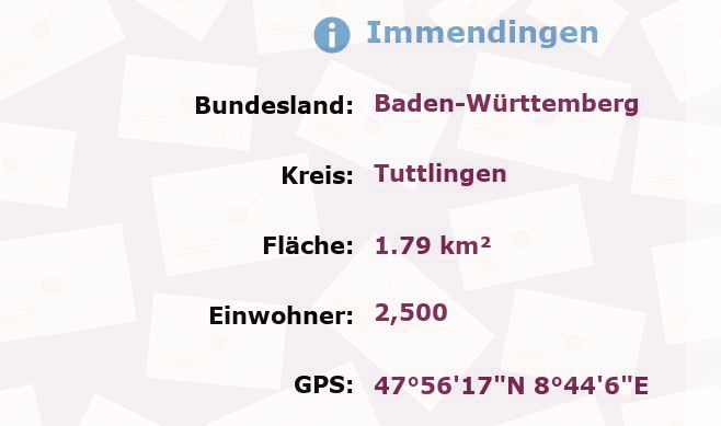 1 Postleitzahl in Immendingen, Baden-Württemberg