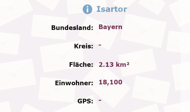 2 Postleitzahlen in Isartor, Bayern