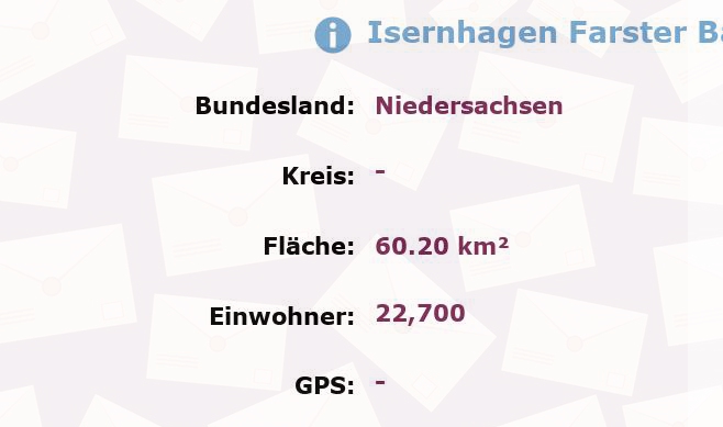 1 Postleitzahl in Isernhagen Farster Bauerschaft, Niedersachsen