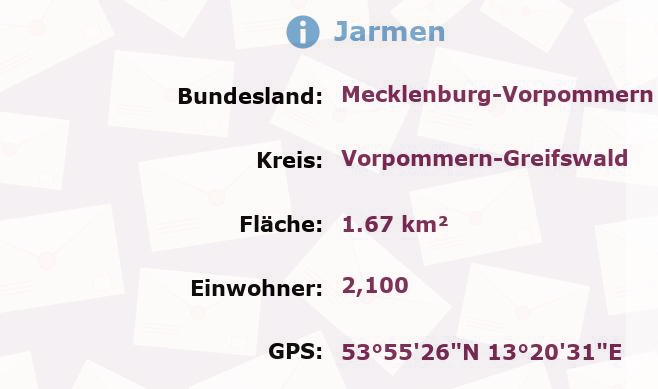 1 Postleitzahl in Jarmen, Mecklenburg-Vorpommern