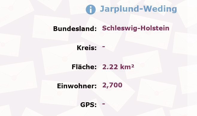 1 Postleitzahl in Jarplund-Weding, Schleswig-Holstein