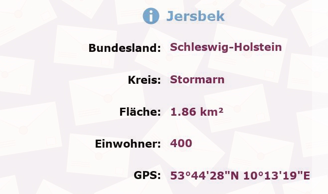 1 Postleitzahl in Jersbek, Schleswig-Holstein