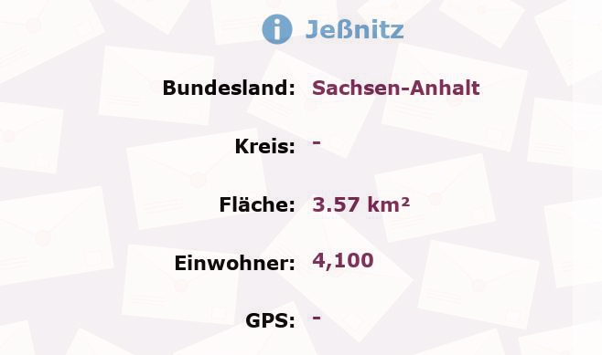 2 Postleitzahlen in Jeßnitz, Sachsen-Anhalt