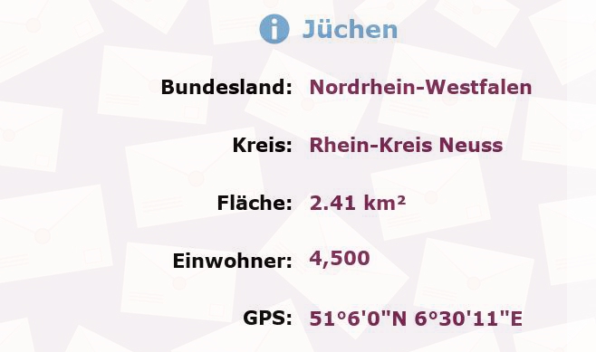 1 Postleitzahl in Jüchen, Nordrhein-Westfalen