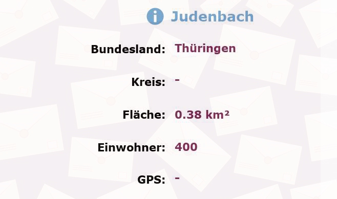 1 Postleitzahl in Judenbach, Thüringen