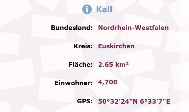 1 Postleitzahl in Kall, Nordrhein-Westfalen