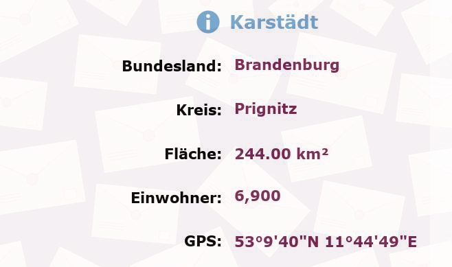 1 Postleitzahl in Karstädt, Brandenburg