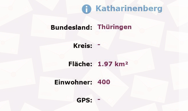 1 Postleitzahl in Katharinenberg, Thüringen