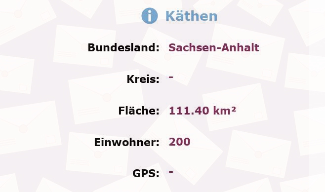 1 Postleitzahl in Käthen, Sachsen-Anhalt