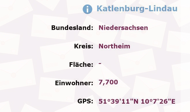 1 Postleitzahl in Katlenburg-Lindau, Niedersachsen