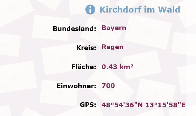 1 Postleitzahl in Kirchdorf im Wald, Bayern