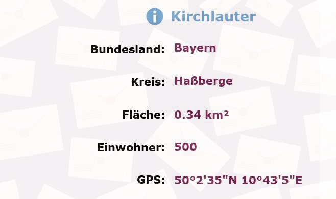 1 Postleitzahl in Kirchlauter, Bayern