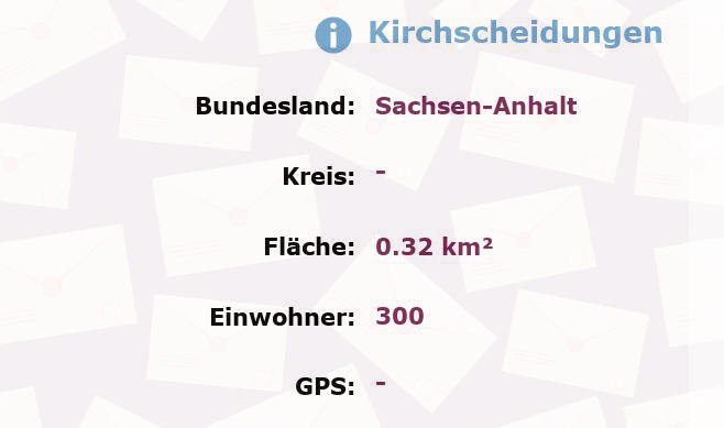 1 Postleitzahl in Kirchscheidungen, Sachsen-Anhalt