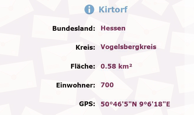 1 Postleitzahl in Kirtorf, Hessen