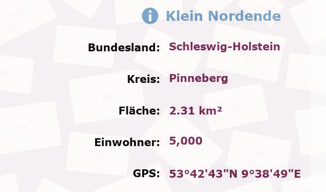 1 Postleitzahl in Klein Nordende, Schleswig-Holstein