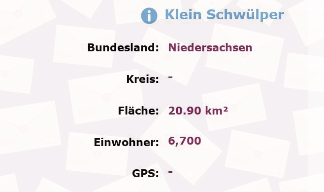 1 Postleitzahl in Klein Schwülper, Niedersachsen