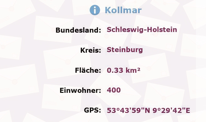 1 Postleitzahl in Kollmar, Schleswig-Holstein