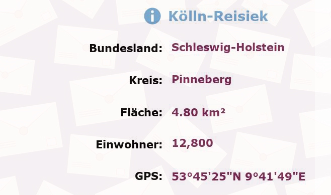 1 Postleitzahl in Kölln-Reisiek, Schleswig-Holstein