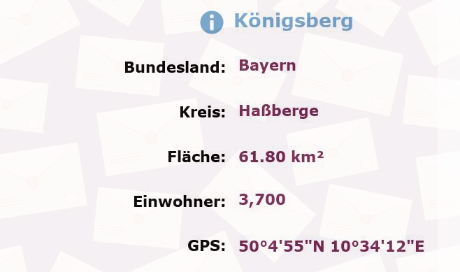 1 Postleitzahl in Königsberg, Bayern