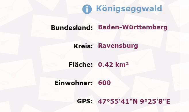 1 Postleitzahl in Königseggwald, Baden-Württemberg