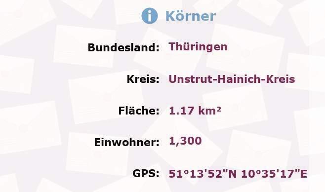 1 Postleitzahl in Körner, Thüringen