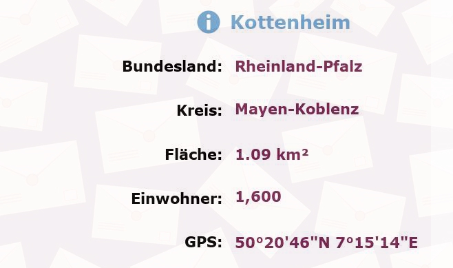 1 Postleitzahl in Kottenheim, Rheinland-Pfalz