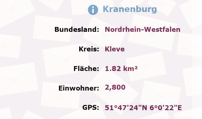 1 Postleitzahl in Kranenburg, Nordrhein-Westfalen