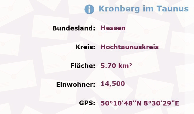 1 Postleitzahl in Kronberg im Taunus, Hessen