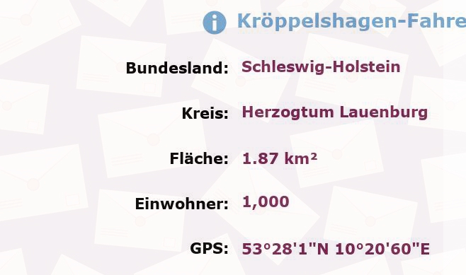 1 Postleitzahl in Kröppelshagen-Fahrendorf, Schleswig-Holstein