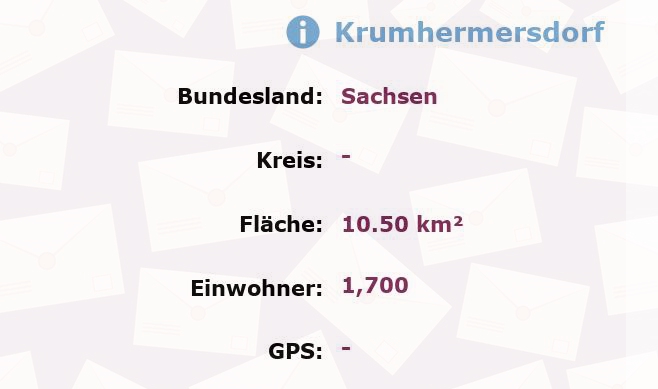 1 Postleitzahl in Krumhermersdorf, Sachsen