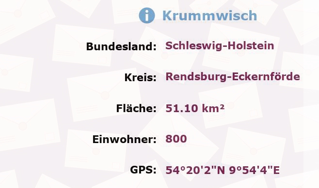 1 Postleitzahl in Krummwisch, Schleswig-Holstein