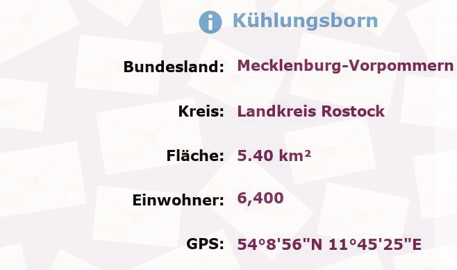 1 Postleitzahl in Kühlungsborn, Mecklenburg-Vorpommern