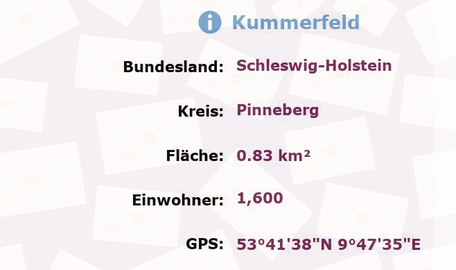 1 Postleitzahl in Kummerfeld, Schleswig-Holstein