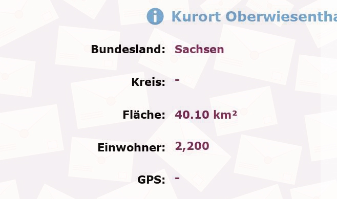 1 Postleitzahl in Kurort Oberwiesenthal, Sachsen