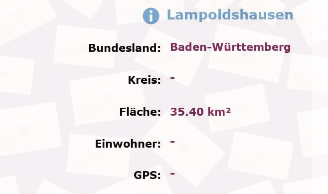 1 Postleitzahl in Lampoldshausen, Baden-Württemberg