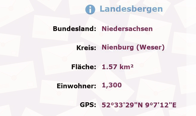 1 Postleitzahl in Landesbergen, Niedersachsen