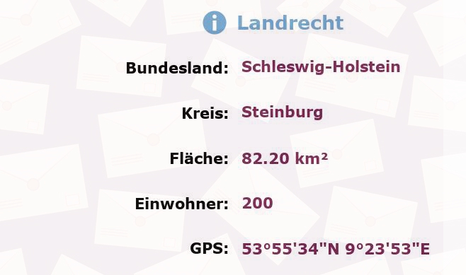 1 Postleitzahl in Landrecht, Schleswig-Holstein