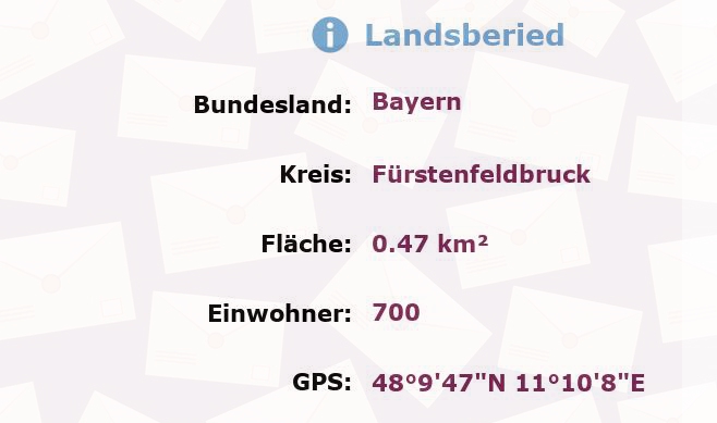 1 Postleitzahl in Landsberied, Bayern