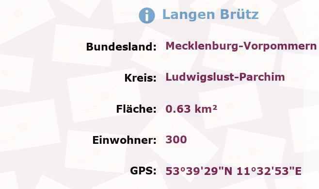 1 Postleitzahl in Langen Brütz, Mecklenburg-Vorpommern