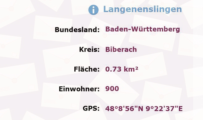 1 Postleitzahl in Langenenslingen, Baden-Württemberg