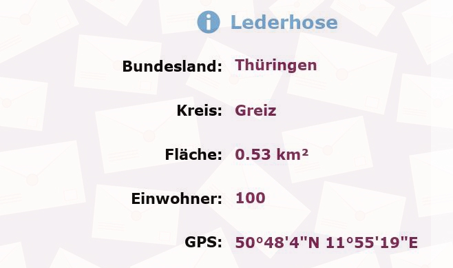 1 Postleitzahl in Lederhose, Thüringen