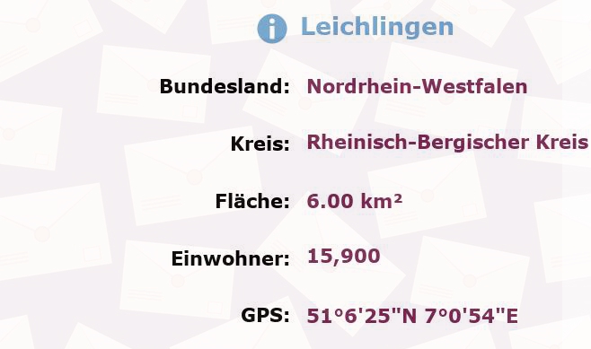 1 Postleitzahl in Leichlingen, Nordrhein-Westfalen