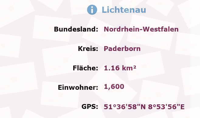 1 Postleitzahl in Lichtenau, Nordrhein-Westfalen