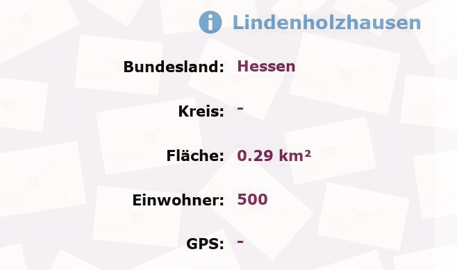 1 Postleitzahl in Lindenholzhausen, Hessen